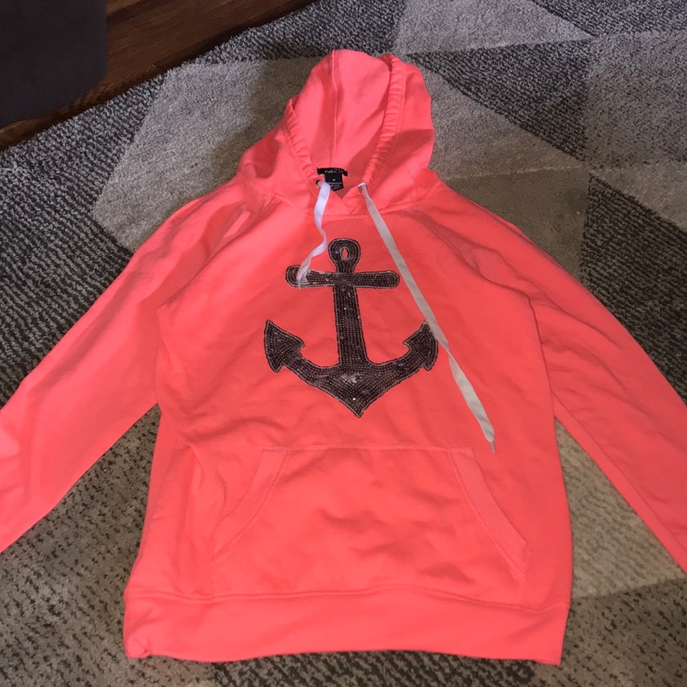 pink hoodie